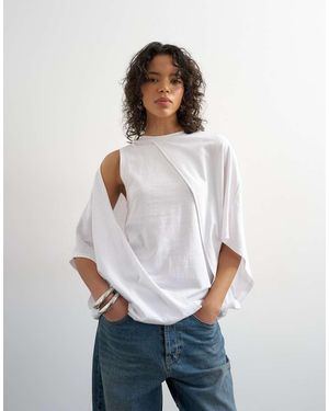TOPSHOP Cape Draped Tee - White
