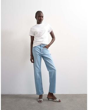 TOPSHOP Mid Rise Comfort Straight Jean - Blue