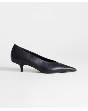 TOPSHOP Avril Kitten Heel Mid Court Shoe - Blue