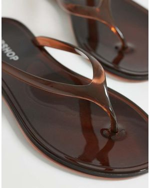 TOPSHOP Elias Jelly Flip Flop - Brown