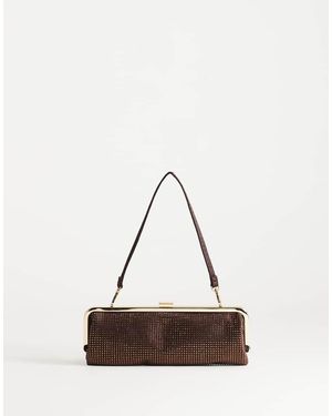 TOPSHOP Poppy Small Rectangle Clasp Shoulder Bag - White