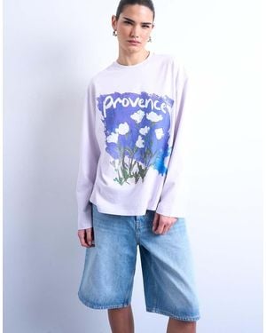 TOPSHOP Graphic Provence Skater Tee - Blue
