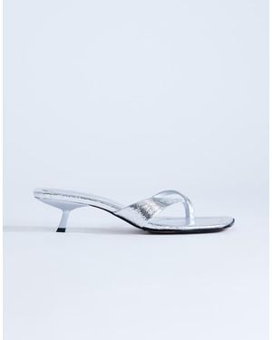 TOPSHOP Solo Strappy Mule Mid Heel Sandal - White