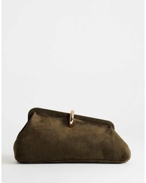 TOPSHOP Carlie Medium Clutch With Hardware - Brown
