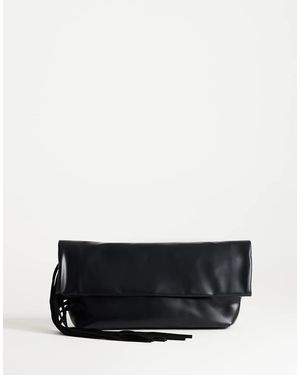 TOPSHOP Pippa Oversized Fringe Clutch Bag - Black