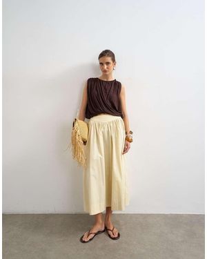 TOPSHOP Drop Waist Saloon Maxi Skirt - White