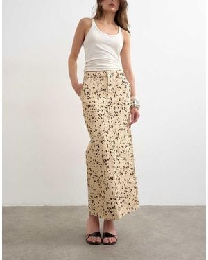 TOPSHOP Denim Column Maxi Skirt - Metallic