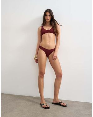 TOPSHOP Tara Crinkle High Leg Cheeky Bikini Bottom - Multicolour