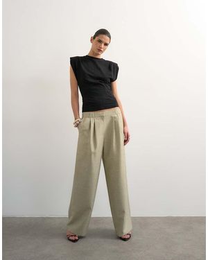 TOPSHOP Textured Plain Elasticated Tailored Trouser - Multicolour