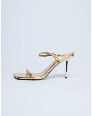 TOPSHOP Sally 2 Part Metal High Heeled Sandal - White
