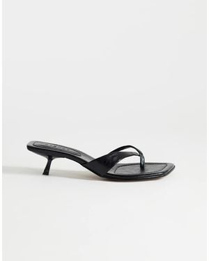 TOPSHOP Solo Strappy Mule Mid Heel Sandal - Black