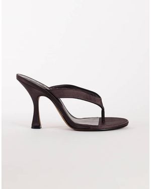 TOPSHOP Nina Toe Thong Heeled Sandal - Brown