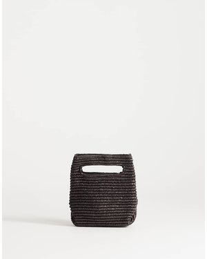 TOPSHOP Stella Straw Small Grab Bag - Black