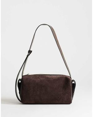 TOPSHOP Sabrina Medium Suedette Shoulder Bag With Pockets - Green