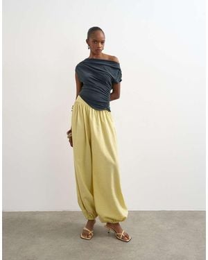 TOPSHOP Wide Waistband Balloon Trouser - White