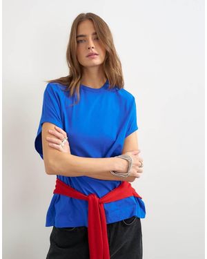 TOPSHOP Oversized Tank Circle Tee - Blue