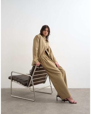 TOPSHOP Triple Pleat Trouser - Natural