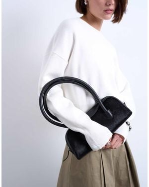 TOPSHOP Sullivan Real Leather Bowler Shoulder Bag - Brown