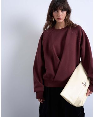 TOPSHOP Wrap Front Detail Sweatshirt - Red