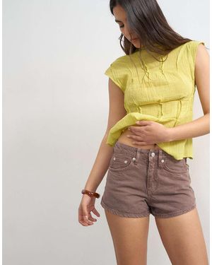 TOPSHOP Denim Knicker Short - Purple