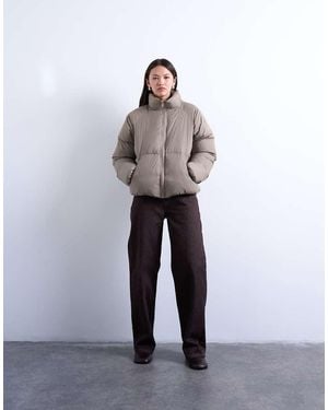 TOPSHOP Puffer Bomber Jacket - Grey