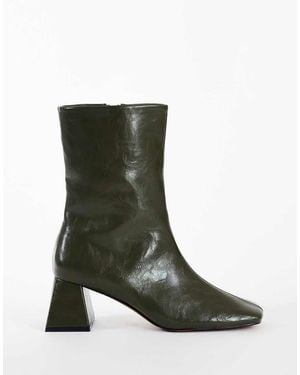 TOPSHOP Kenton Block Heel Ankle Boot - Green