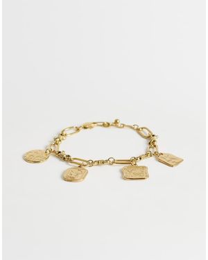TOPSHOP Casidy Waterproof Stainless Steel Chain Bracelet With Charms - Metallic