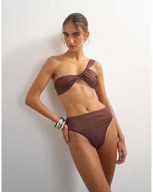 TOPSHOP Tiana High Waisted Bikini Bottoms - Natural