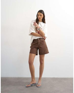 TOPSHOP Denim Editor Short - White