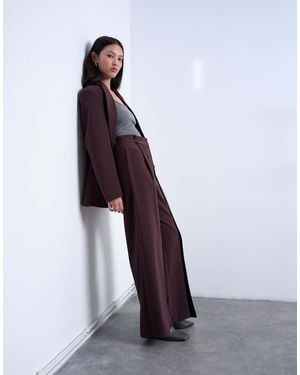 TOPSHOP Co Ord Double Pleated Straight Leg Trouser - Purple