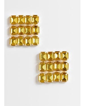 TOPSHOP Eddie Square Statement Earrings - Metallic