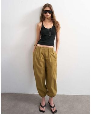 TOPSHOP Poplin Balloon Trouser - Green