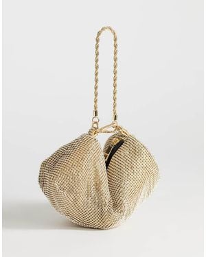 TOPSHOP Ginny Small Diamante Grab Bag - Natural