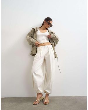 TOPSHOP Poplin Balloon Trouser - White