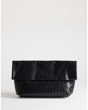 TOPSHOP George Weave Oversized Clutch Bag - Grey