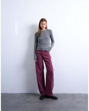 TOPSHOP Barrel Mid Rise Jean - Purple