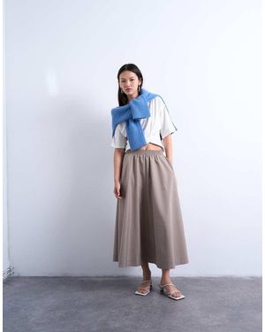 TOPSHOP Full Midi Skirt - White