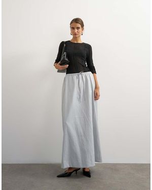 TOPSHOP Faux Leather Tie Waist Slouchy Slim Maxi Skirt - Grey