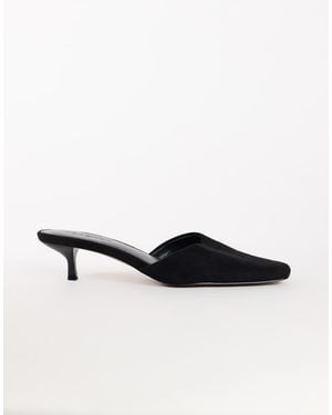 TOPSHOP Arthur Rounded Toe Mid Heel Mule - Black