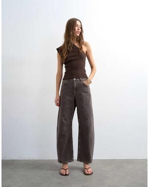 TOPSHOP Barrel Mid Rise Jeans - White