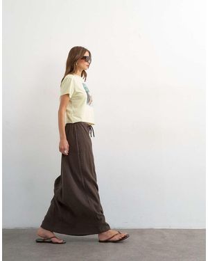 TOPSHOP Tie Waist Slouchy Slim Maxi Skirt - Grey