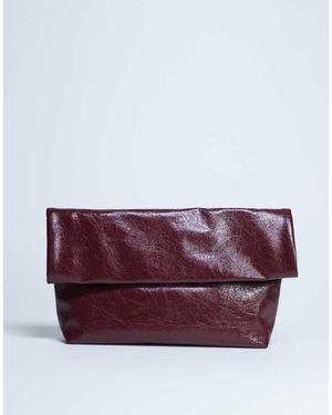 TOPSHOP Georgia Folded Clutch Grab Bag - Red