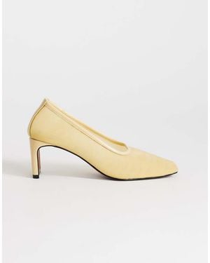 TOPSHOP Abbigail Mesh Heeled Court Shoes - Natural