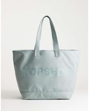 TOPSHOP Large Canvas Tote Bag - Blue