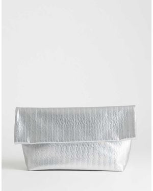 TOPSHOP George Weave Oversized Clutch Bag - Blue