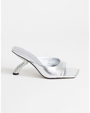 TOPSHOP Octavia Strappy High Diamante Heel Sandal - White