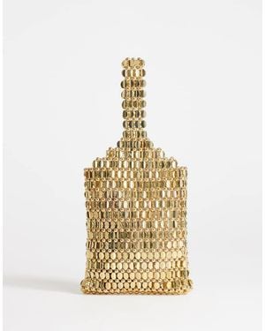 TOPSHOP Junoe Small Beaded Wristlet Grab Bag - Metallic