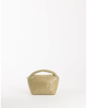 TOPSHOP Ammie Small Embellished Grab Bag - Natural