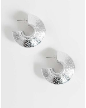 TOPSHOP Cindy Textured Chunky Hoop Earring - White