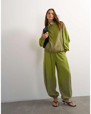 TOPSHOP Co Ord Colour Block Horseshoe Trouser - Green